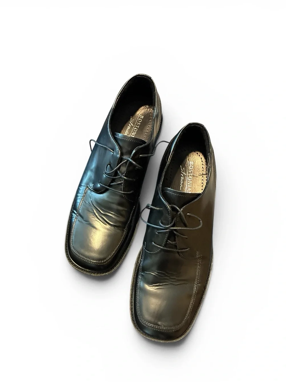 Bostonian Mens 11.5 black leather  Oxford Dress Shoes